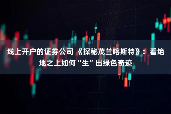 线上开户的证券公司 《探秘茂兰喀斯特》：看绝地之上如何“生”出绿色奇迹